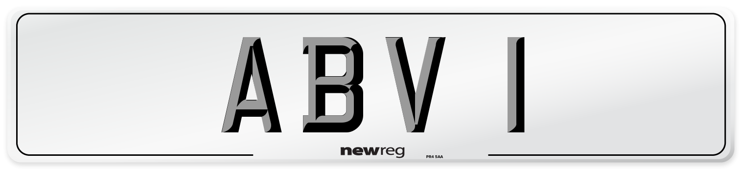 ABV 1 Number Plate from New Reg